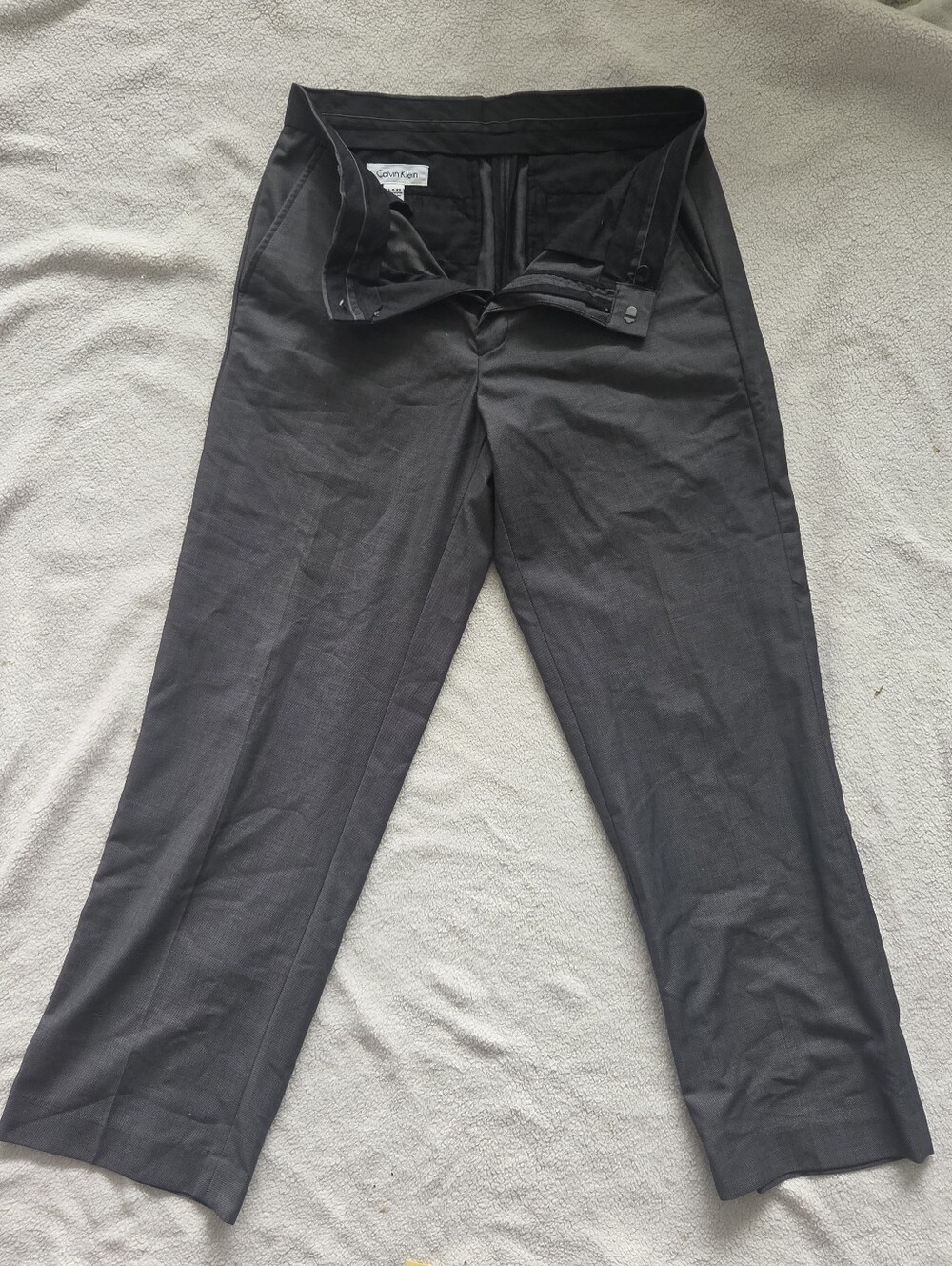 Calvin Klein Men's Charcoal Dress Trousers